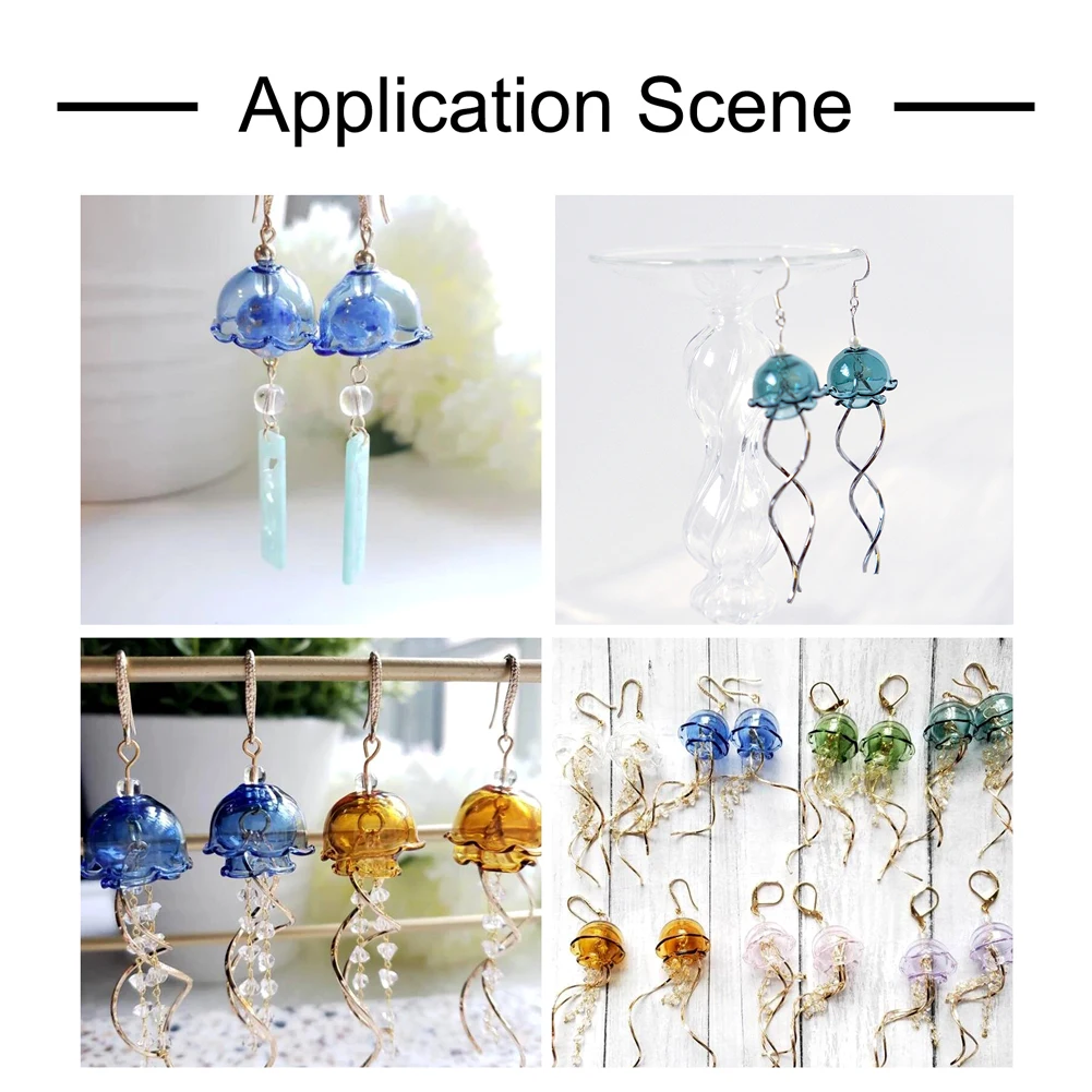 10pcs Glass Bead Cone Bead Cap Spacer Beads for Wind Chimes Making Flower for Jewelry Making DIY Bracelet Necklace 21x13mm