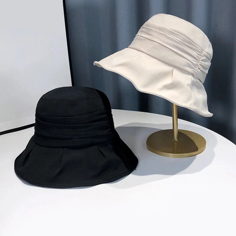 

2022 New Fisherman Hat Women's Design Sense Niche Pleated Basin Hat Spring And Summer Sun Hat Protection Face