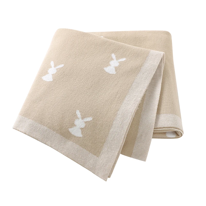 S Easter Rabbit Knitted Infant Boys Girls Cotton Month Swaddle Wrap Stroller Bedding Sleeping Cover 100*80cm