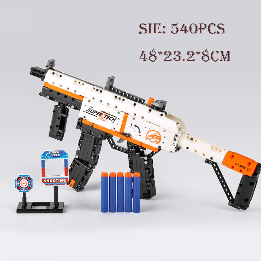 

New Barreta Sniper Rifle Can Fire EVA Bullets, Desert Eagle Assembled Building Block AK47 Gun Model Bricks, WW2 Boy Toy Gifts