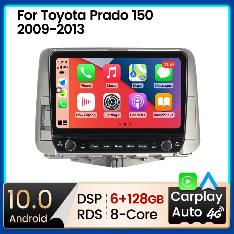 Автомагнитола на Android 11 с большим экраном для Toyota Land Cruiser Prado 150 2009-2013