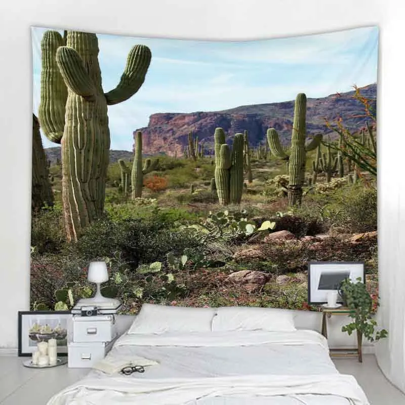 

Funny Cactus Tropical Plants Landscape Tapestry Hippie Wall Hanging Boho Tapestry Mandala Wall Art Home Decor
