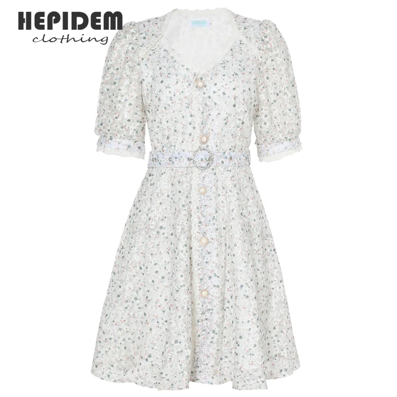 

HEPIDEM Clothing Summer Sleeve Mini Dress Women Short Sleeve Strapless High Waist Sheath Slim Dress 70036