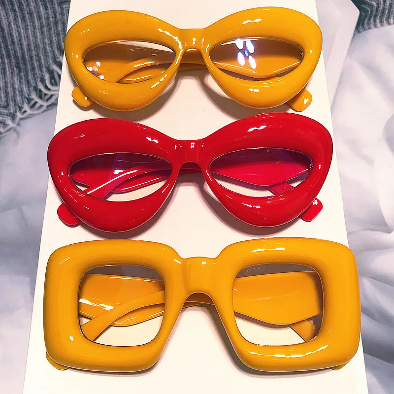 

New Fashion Candy Color Optical Anti-blue Glasses Women Brand Unique Thicken Frame Eyeglasses Female Men Oculos Clear Shades