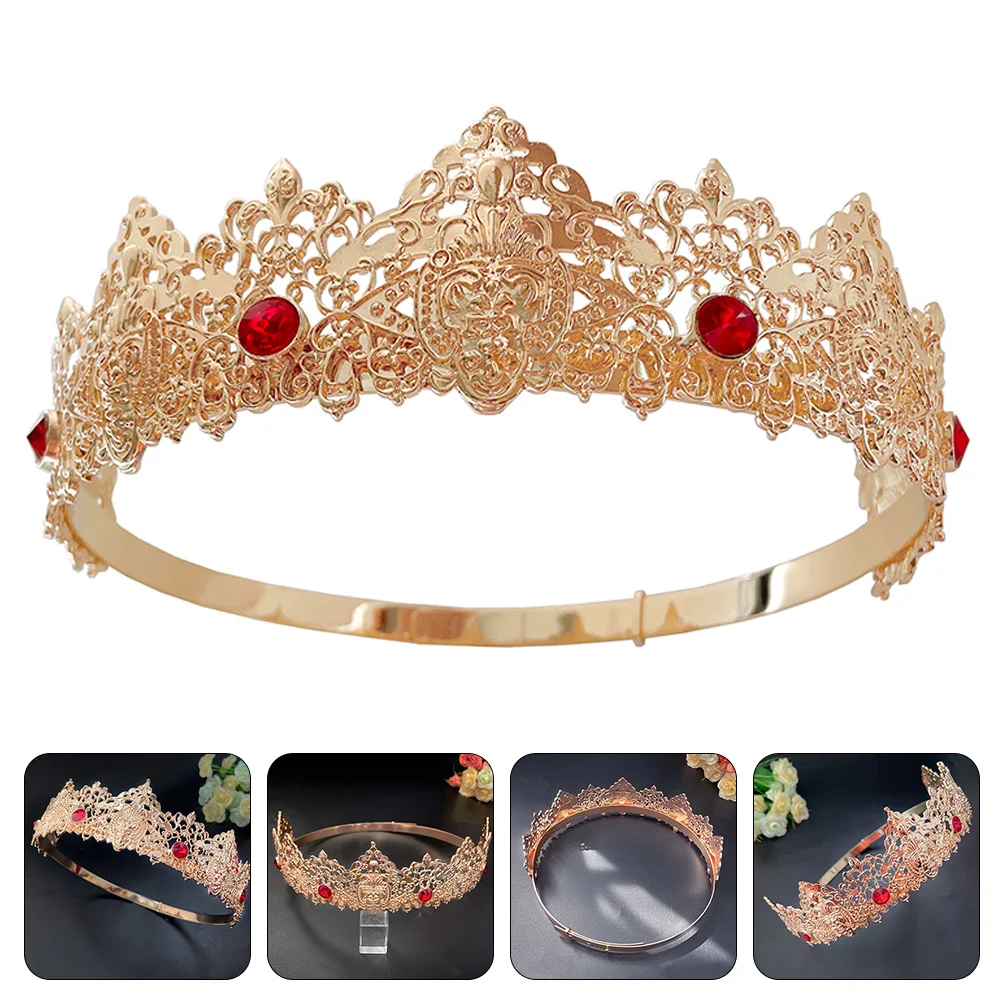 

Elegant Crown Headdress Durable Hair Crown Reliable Bride Crown Rhinestone Crown for Wedding Stage Performance