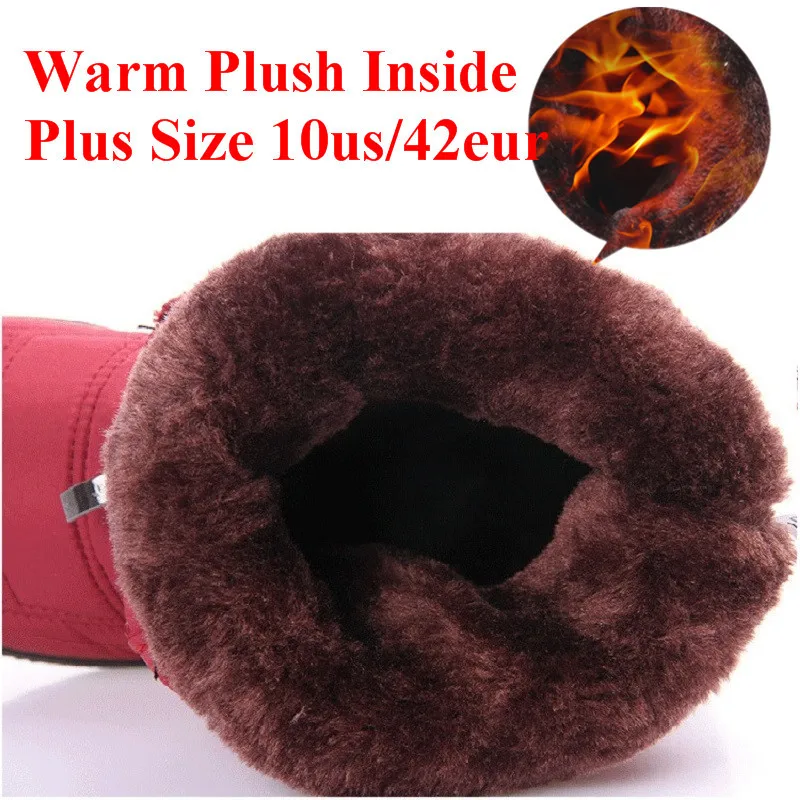 Waterproof Snow Boots Women's Cotton Soles Ultra Light Cotton Shoes Women's Large Size Plus Velvet Snow Boots Shoes Woman 43