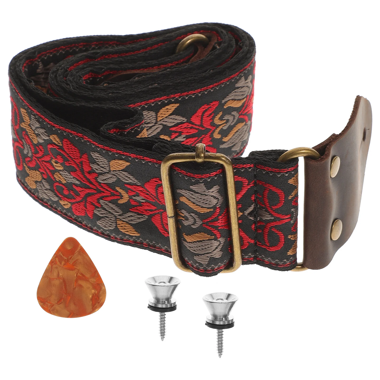 

Embroidered Guitar Strap Sling Performance Belt Bass Widened Ukulele Shoulder Accessory
