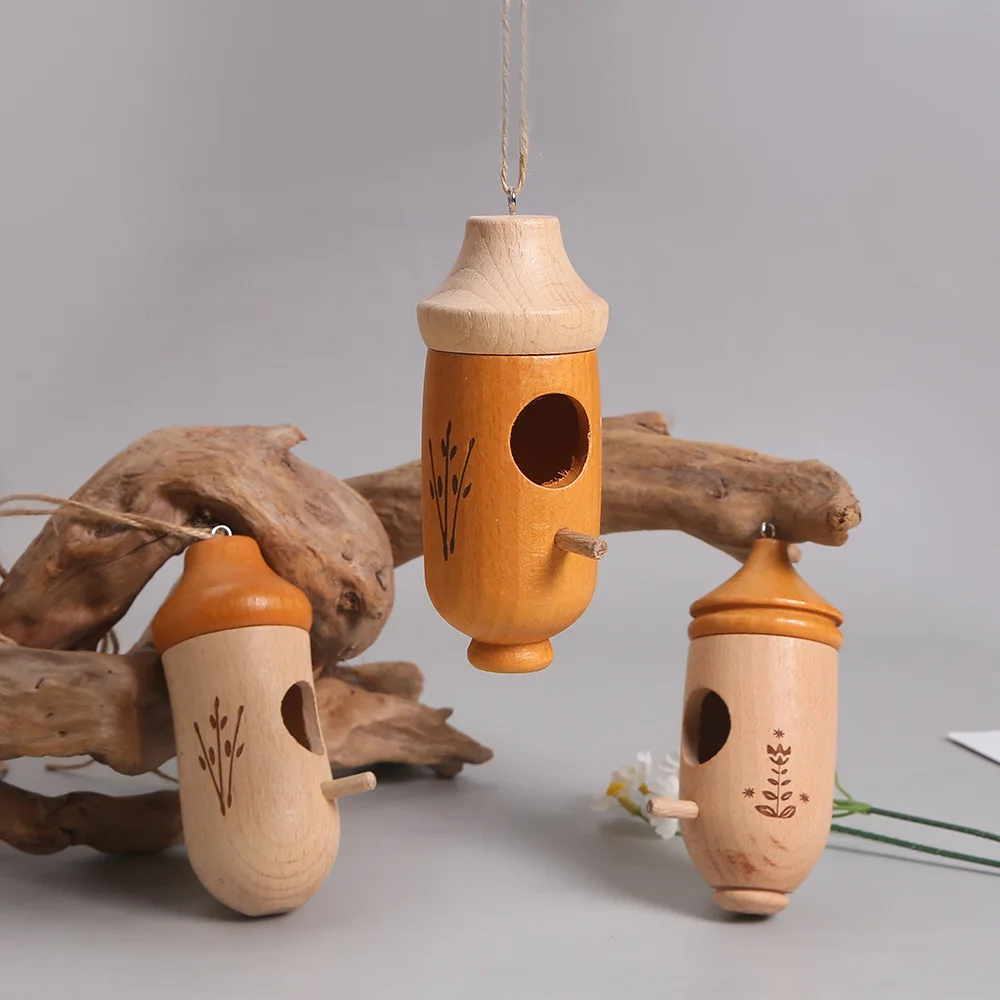 Креативная Уличная Садовая Кормушка Для Колибри Деревянное Подвесное Украшение