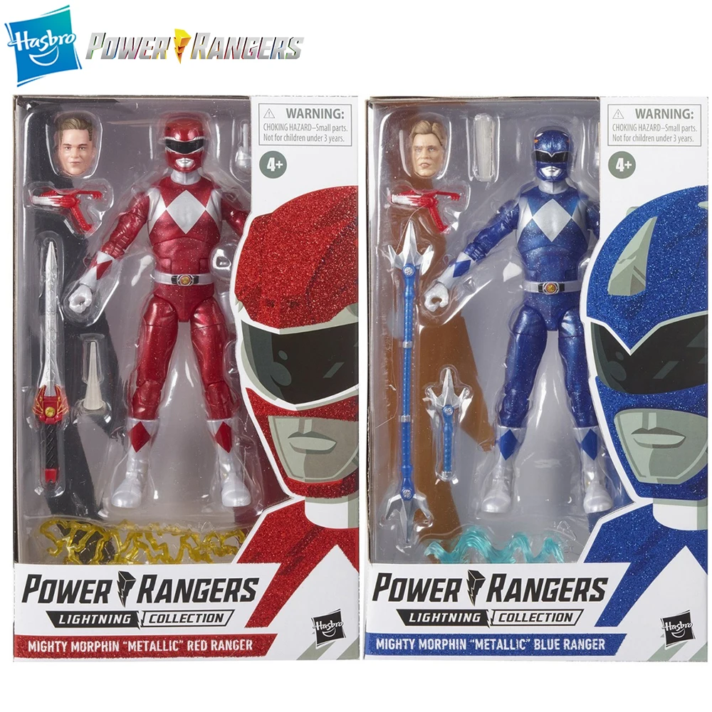 В наличии эксклюзивная экшн-фигурка Hasbro Power Ranger Mighty Morphin Red &amp Blue (металлик) в