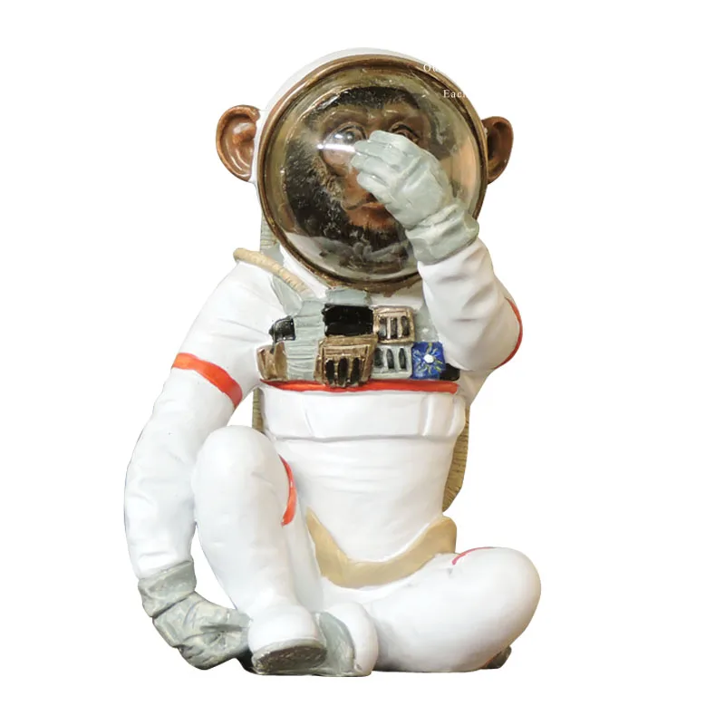 NORDIC CREATIVE OUTER SPACE MONKEY GORILLA COSMONAUT HOME DECORATION RESIN ART&CRAFT DESKTOP STATUE ORNAMENTS X3969