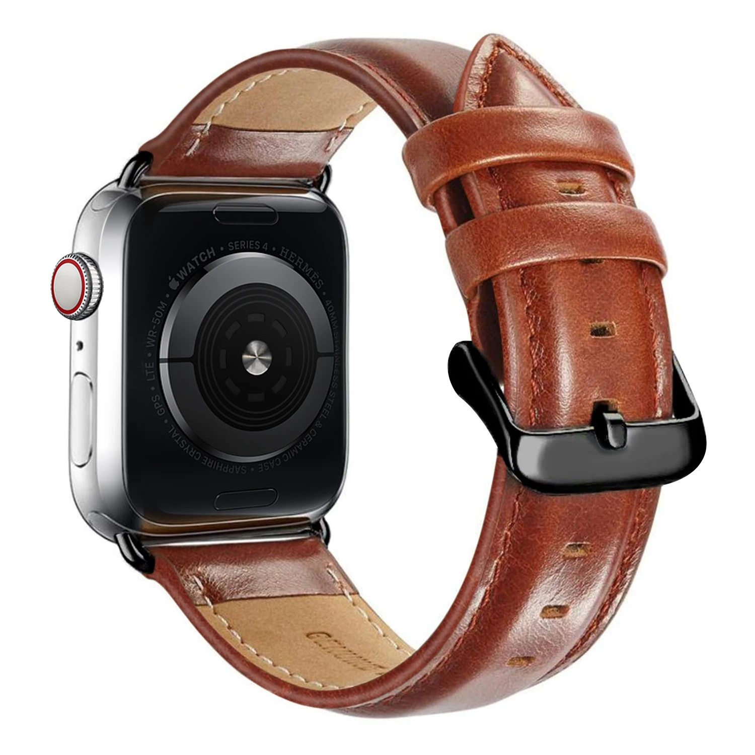 Leather strap for Apple watch band 44mm 40mm 45mm 41mm 38mm 42mm Men busines watchband iWatch series 5 4 3 6 se 7 band