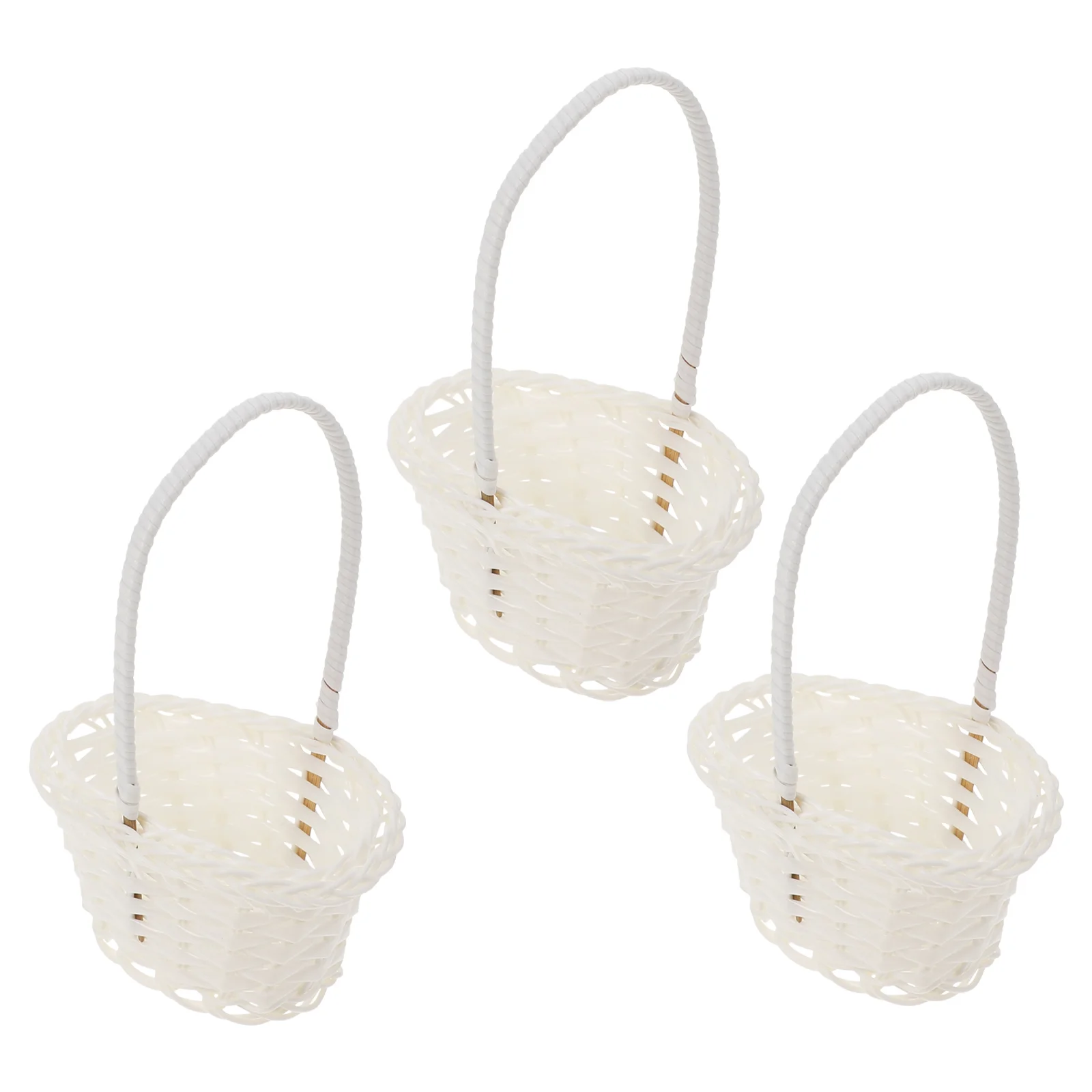 

Basket Flower Baskets Girl Woven Miniweddingstorage Easter Wicker Rattan Handle Withdecor Pot Container Picnic Crafts Gift Party