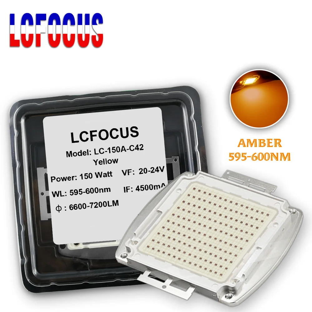 

Мощный светодиодный чип 150 Вт Янтарный 595-600 нм COB 595 нм 600 нм SMD диод для ламп мощностью 150 Вт, светильник, прожектор, прожектор