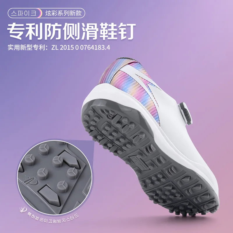 PGM Golf Ladies Sneakers New Waterproof Shoes Anti-Slip Studs Turnbuckle Soft Microfiber Leather Leisure Sports Fitness Sneakers
