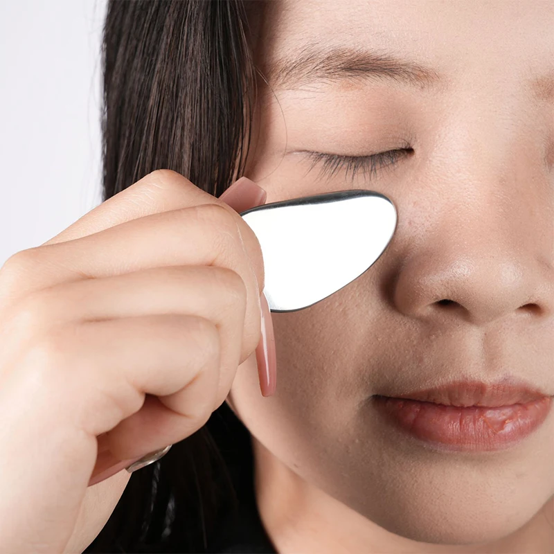 Массажер гуаша для глаз из нержавеющей стали Инструмент Для Массажа Гуаша лица