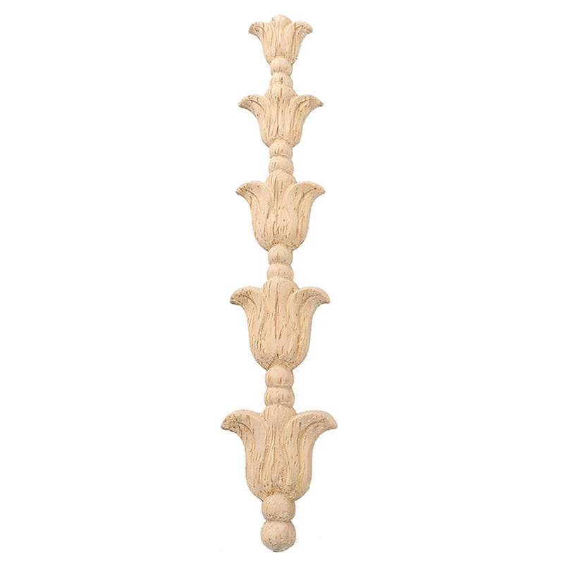 

4X Wood Carved Corner Onlay Applique Unpainted Frame Decal For Home Furniture Decor Style:1