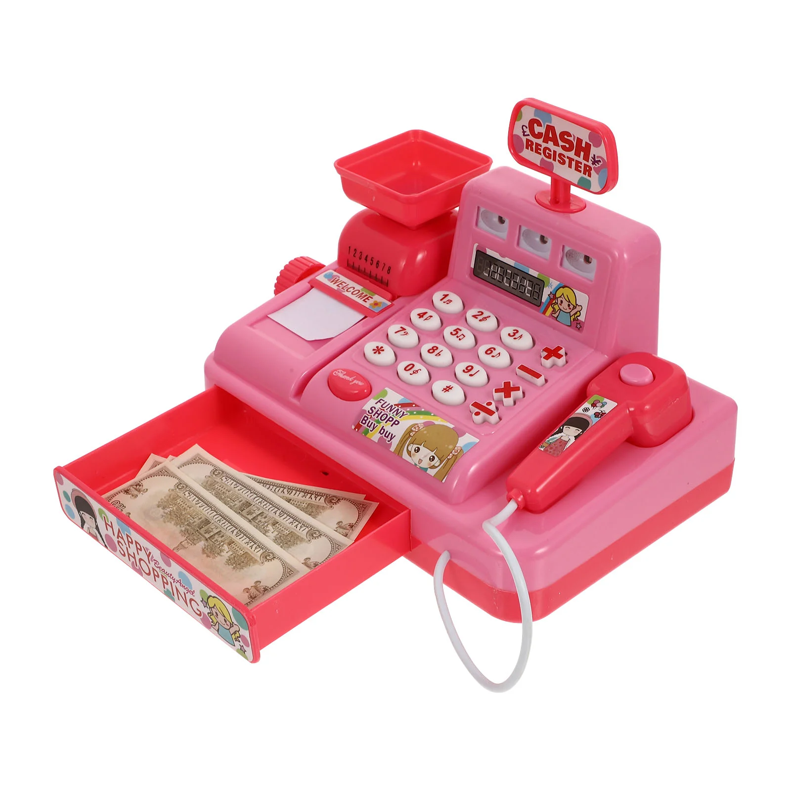 

1 Set Kids Supermarket Simulation Cash Register Pretend Play Education