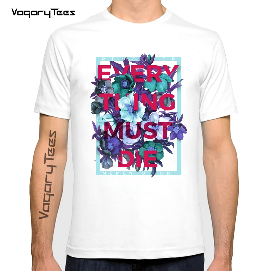 

Remember everything must die Letter Print oversized plus size T Shirt for men Tee Shirt Homme streetwear T-Shirt Harajuku Tops