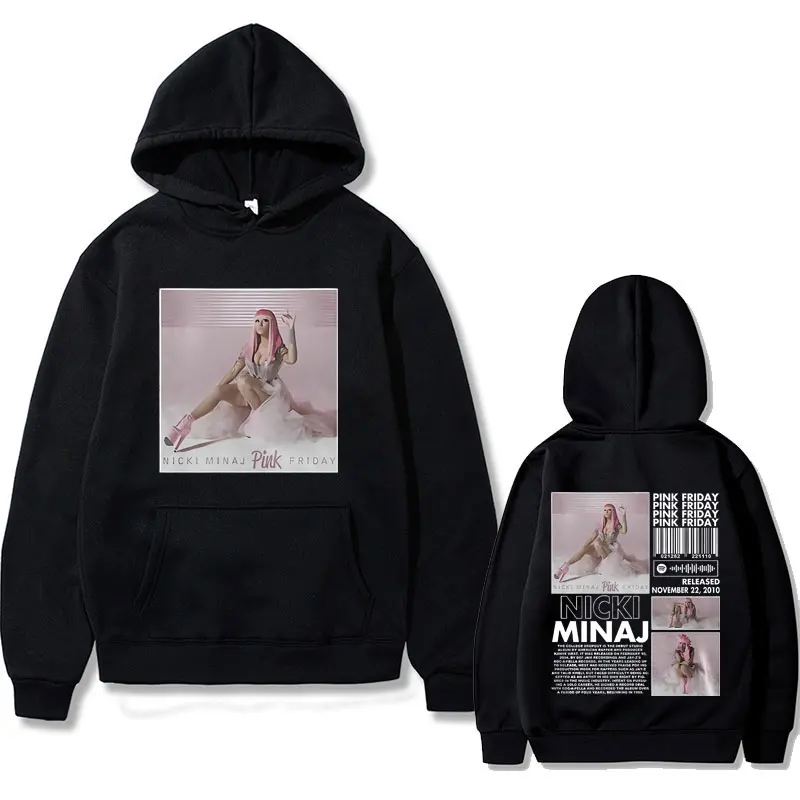 

Hot Sale New Hip Hop Rapper Nicki Minaj Pink Friday Album Print Hoodie Unisex Fleece Sweatshirt Men Women Cool Oversized Hoodies