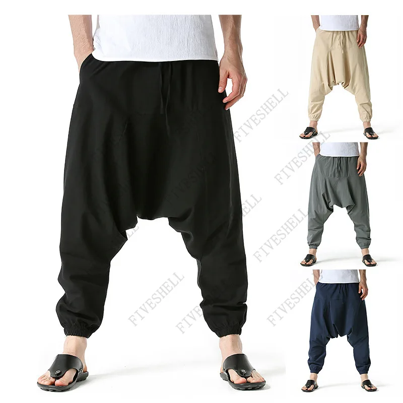 Mens Cotton Baggy Harem Pants Men Japanese Streetwear Jogging Sweatpants Men Casual Harajuku Joggers Pants Pantalones Hombre 3XL