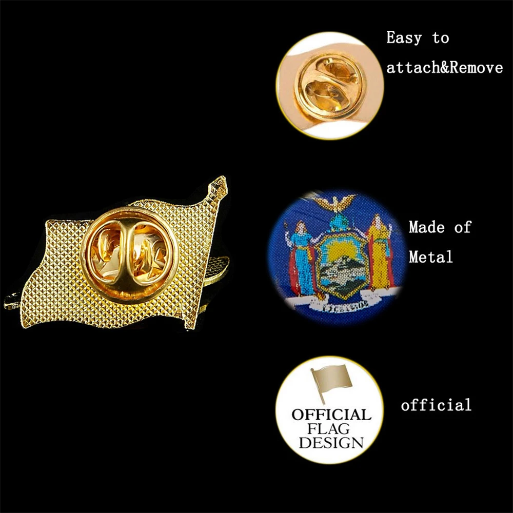 Флаг штата Нью-Йорк США брошь на лацкане многоцветный значок булавке с