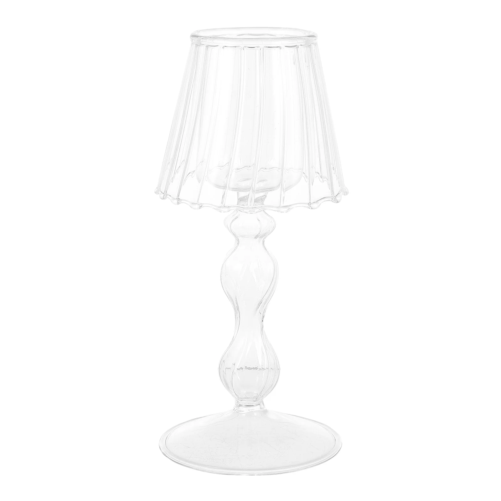 

Glass Holder Candlestick Lamp Holders Tabletop Stand Tealight Tea Table Light Desktop Wedding Vintage Decorative Type Twisted