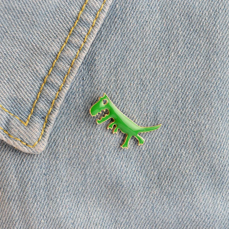 

Green Lapel Pins Cartoon Christmas Dinosaur Women's Brooch New Year Gift Enamel Pin Badges Friends Jewelry Fashion Accessories