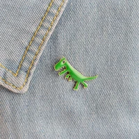 green lapel pins cartoon christmas dinosaur womens brooch new year gift enamel pin badges friends jewelry fashion accessories
