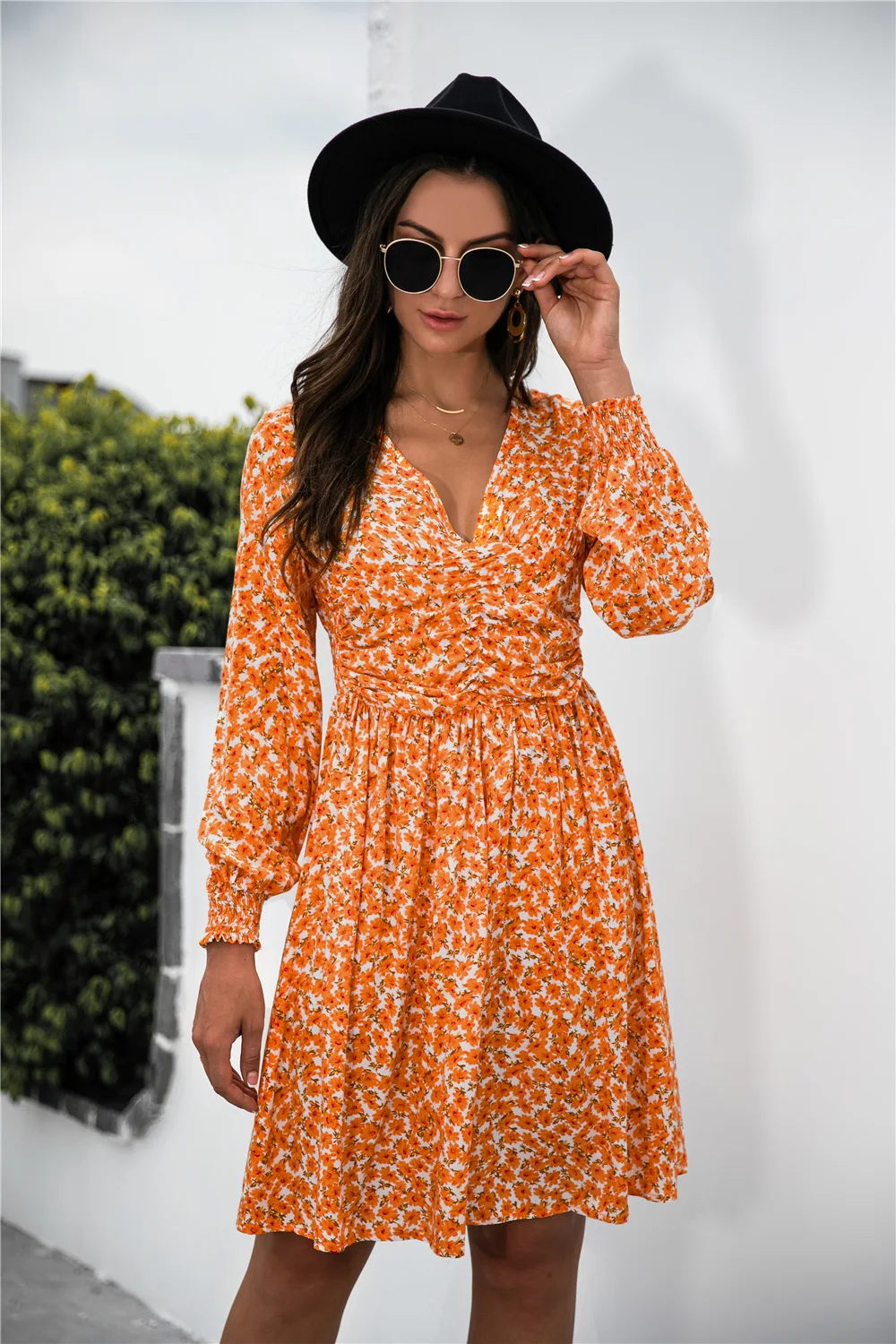 

Elegant Floral Dress For Women HighWaist Chic Party Sweet dress 2022 Ladies Casual Korean Midi Dresses ALine Boho Beach Sundress