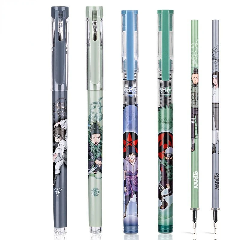 

Wholesale Naruto straight liquid ballpoint pen student creative cartoon gel pen black quickdrying signature pen anime peripheral
