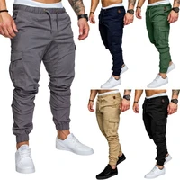 there are models promoted by cargo owners fashionable casual overalls casual pants and multi pocket solid color trousers