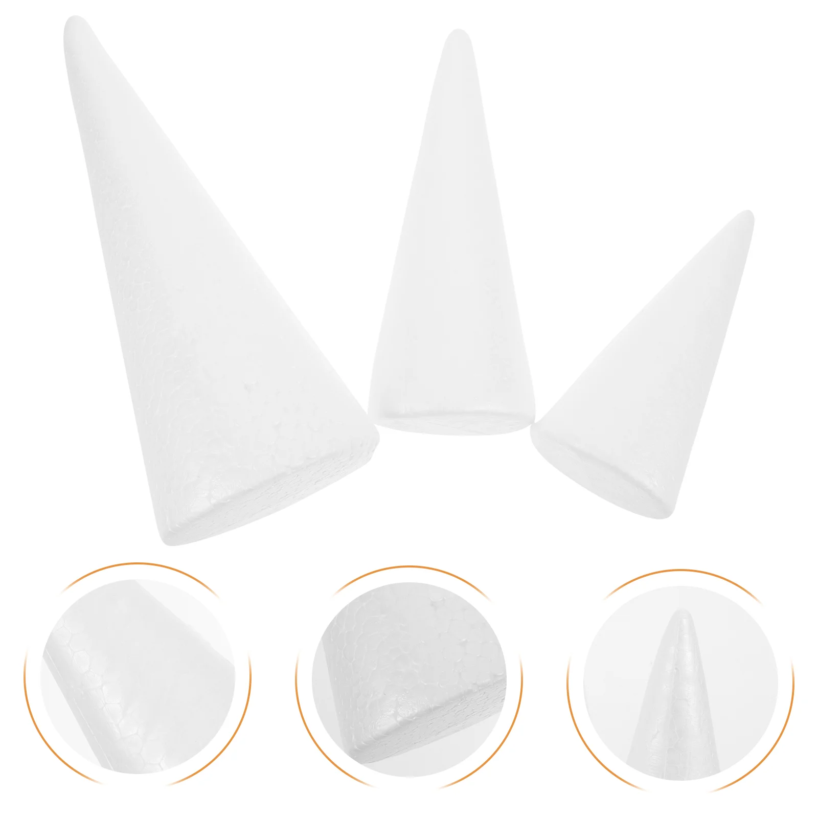 

15 Pcs Xmas Tree Foam Cone Shape White Foams Cones Craft DIY Dining Table Ornament Children Toys Material