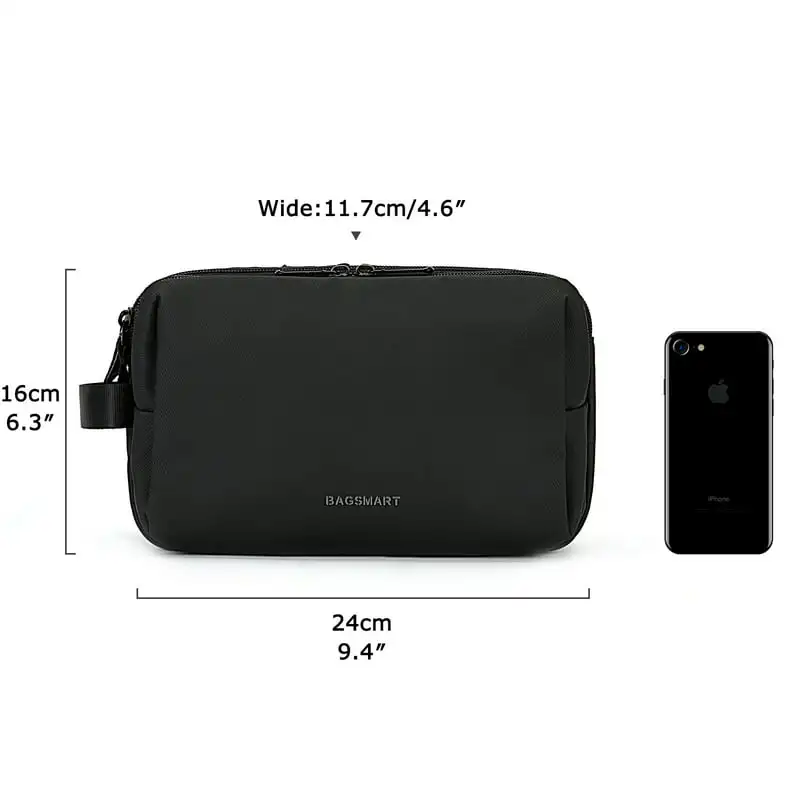 Luxurious Water-resistant Travel Toiletry Bag Dopp Kit for Women Men, Stylish Black Toiletry Bag Perfect for All Toiletries Acce