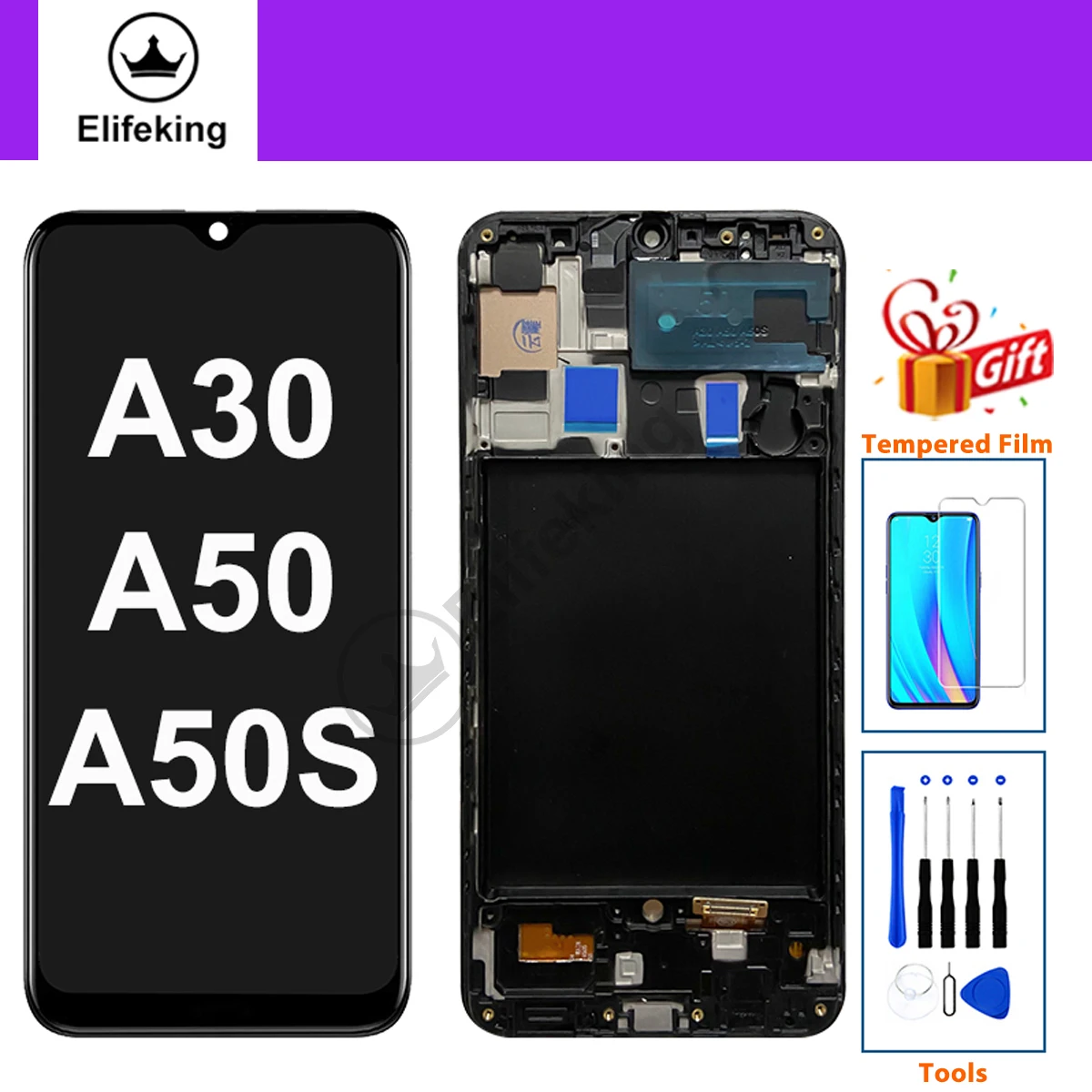 6 4 &quotдля Samsung Galaxy A30 A50 A50S ЖК-дисплей с рамкой и дигитайзером сенсорного экрана в