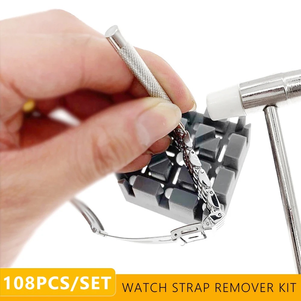 

Набор инструментов для ремонта часов, 108 шт., ремешок для браслета и цепи