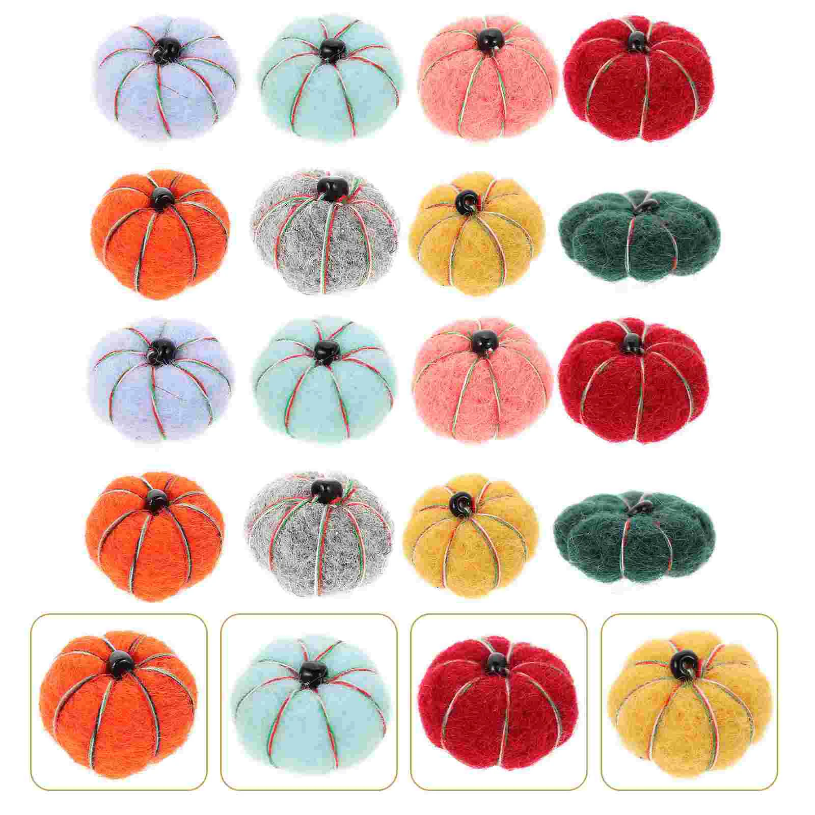 

Pumpkin Felt Ornaments Miniautumn Woolfelted Realistic Thanksgiving Decorhanging Decorations Fall Party Decoration Poms Pom Fake