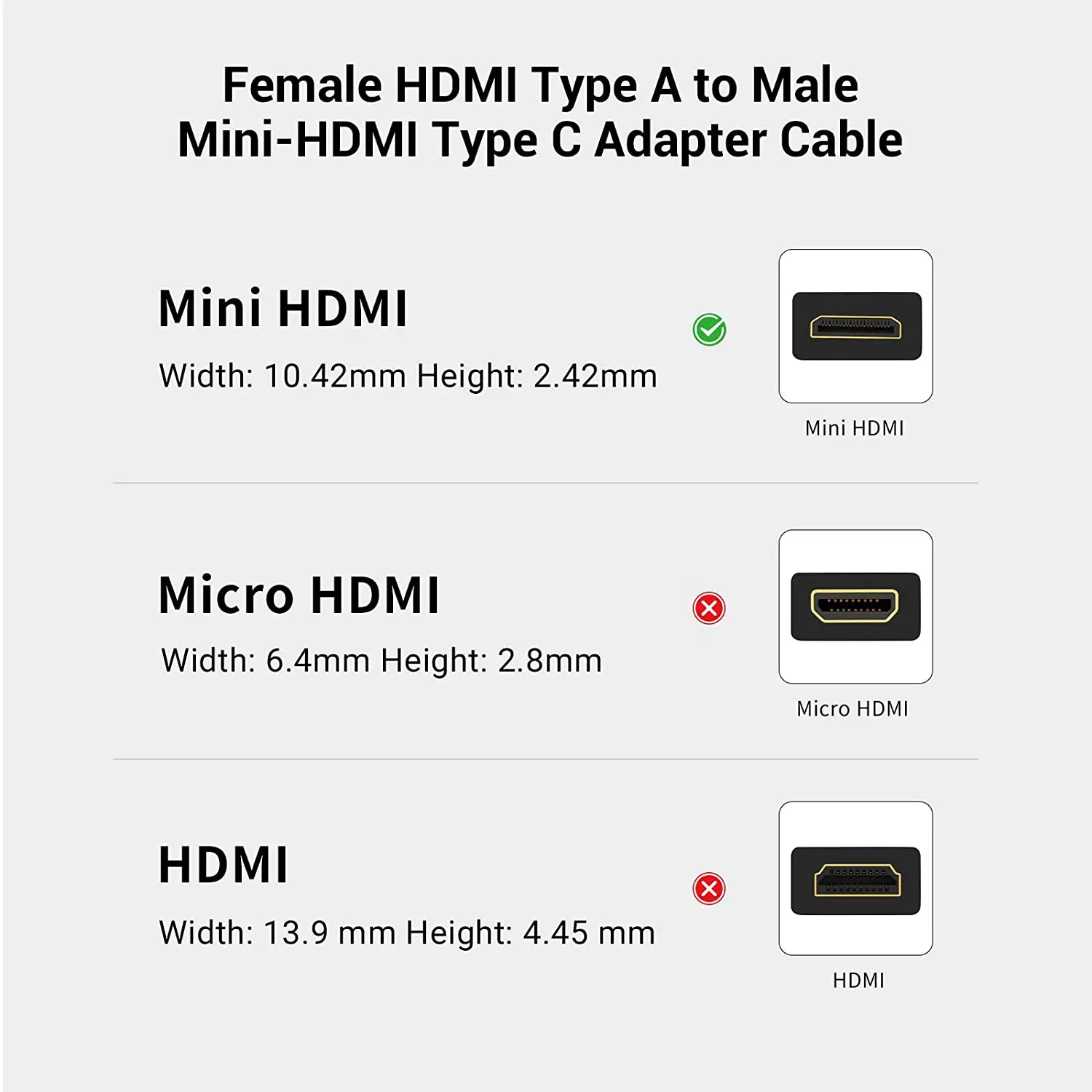 Ультратонкий Кабель-адаптер SmallRig 4K HDMI от A до A/C к /D для BMPCC и 6K/для Sony A7SIII/для Panasonic |