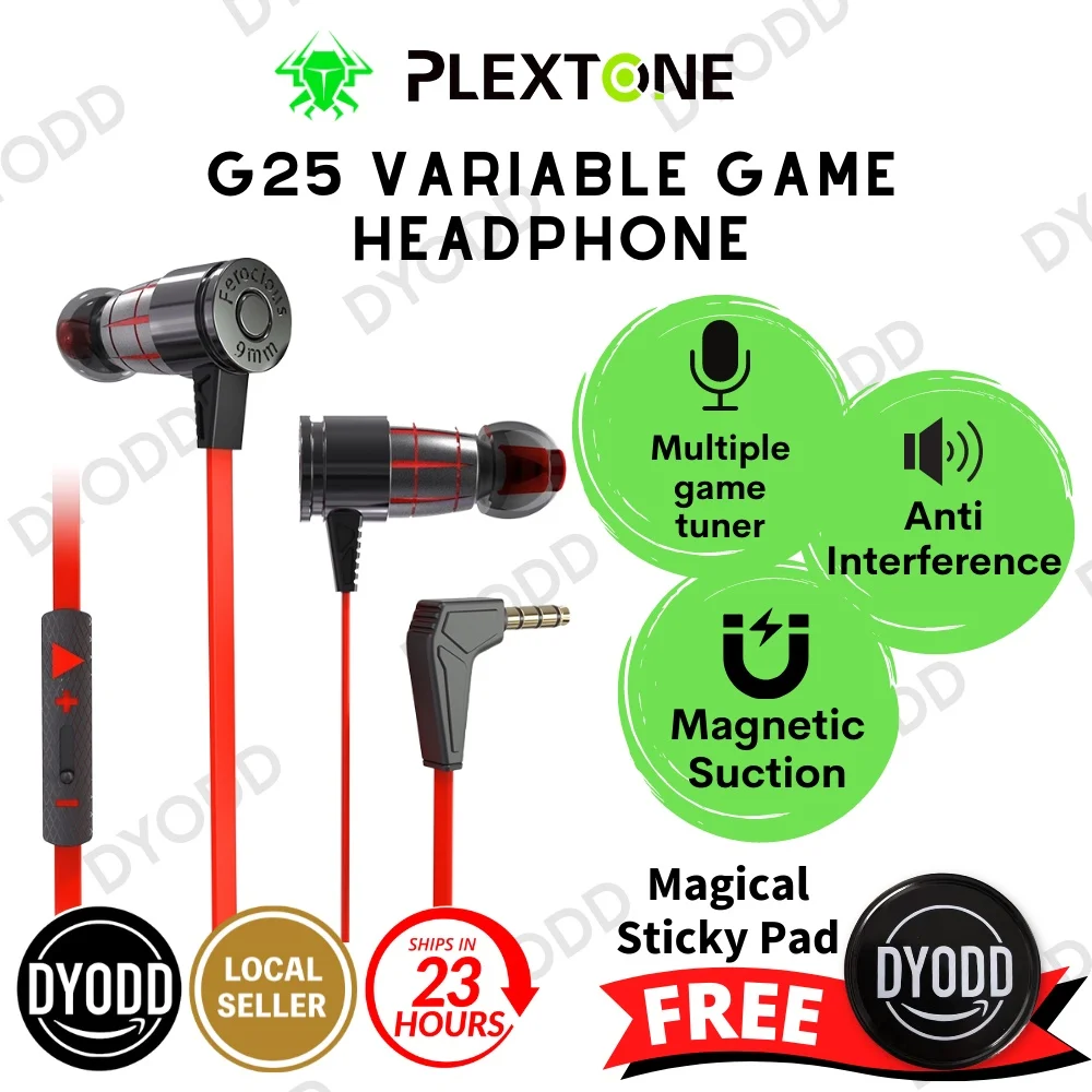 

NEW (!Ready Stock!) PLEXTONE G25 Super Bass Bullets Style Gaming Earphones With Microphone HD Voice