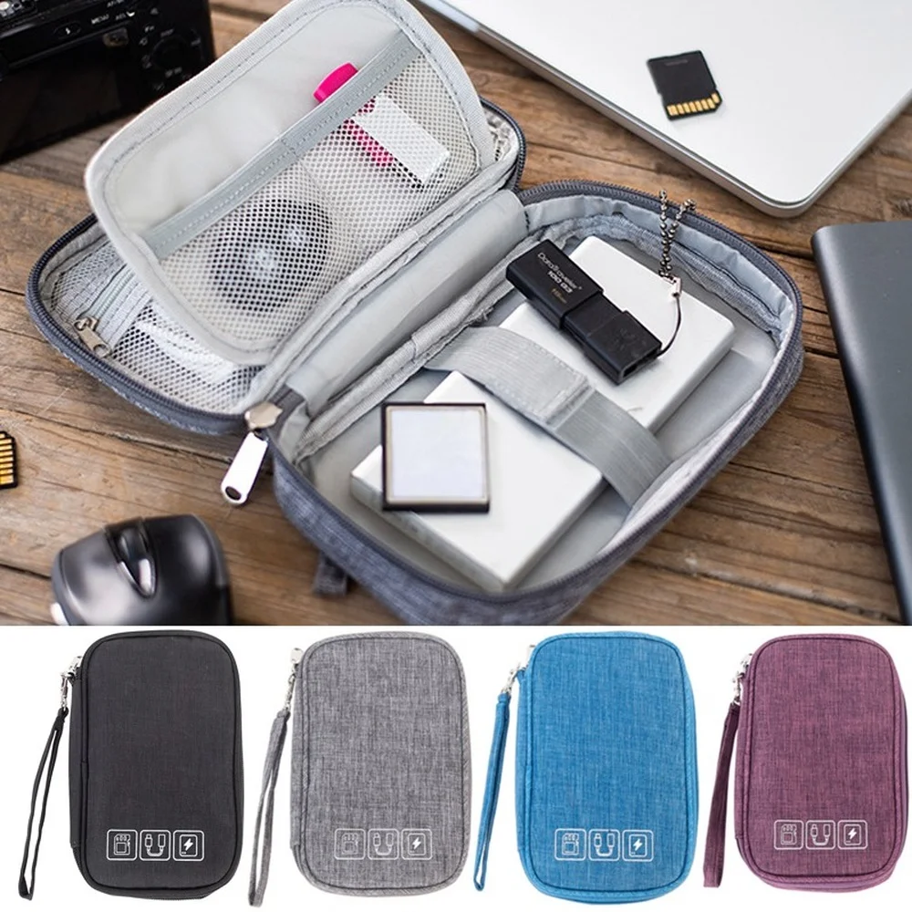 

1PC Cable Gadget Organizer Earphones Storage Bag Portable Electronic Accessories Case Cord Charger Hard Drive USB SD Card Pouch