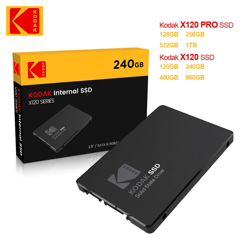 

KODAK SSD X120 PRO hdd 2.5 SATA3 ssd 128GB 256GB 512GB 1TB Internal Solid State Hard Drive For laptop hard disk Desktop 550MB/S
