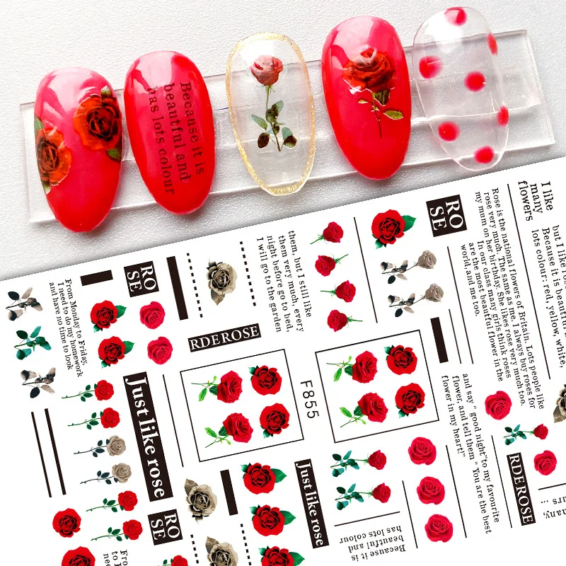 

1PCS 3D Rose Lily Nail Art Decoration Sticker Nail Slider Butterfly Snake Nail Art Sticker DIY Nail Art Ornament