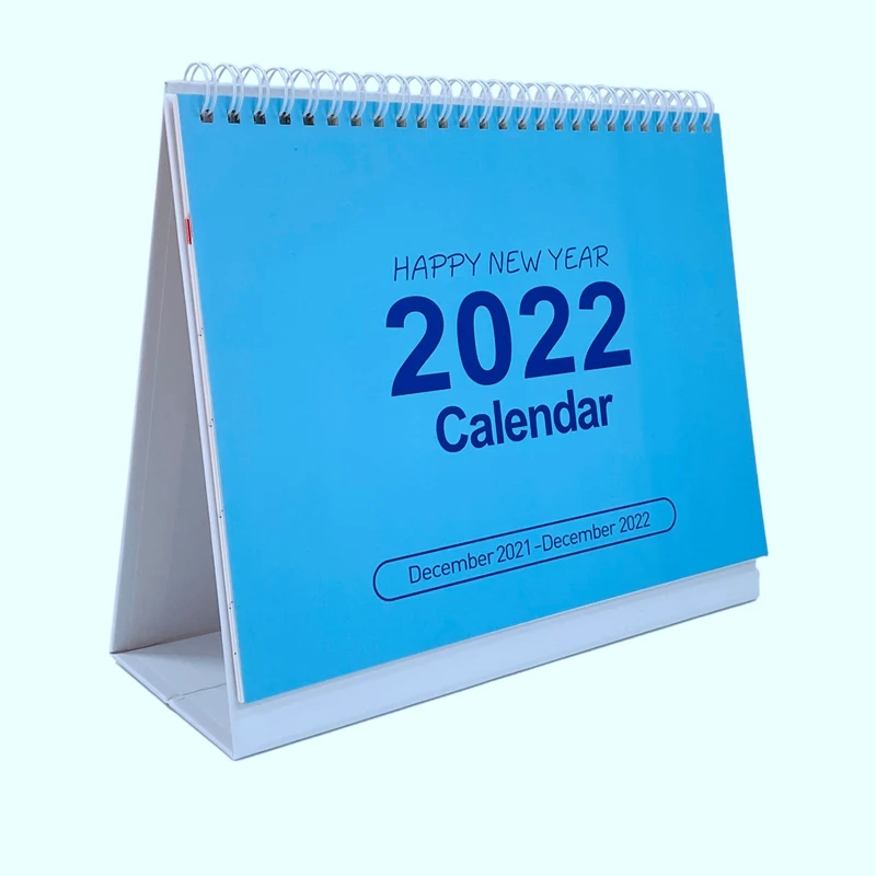 

Desk Calendar 2021-2022 Standing Flip Desktop Calendar Memo Pages Stand Up Desk Calendar with Strong Twin-Wire Binding