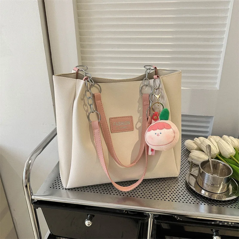 

Korean Style College Student Tote Bag For Women 2023 New Fashion Shoulder Bags With Large Capacity Fashion Commuting Bag