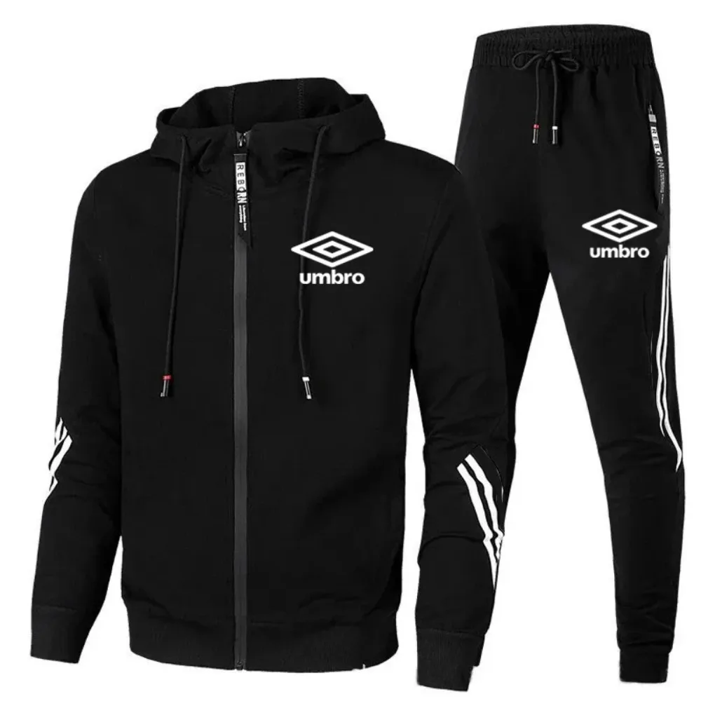 

2023 Sale Umbro Mens Tracksuit Hooded Sweatshirts + Jogger Pants High Quality Gym Outfits Autumn Winter Casual Sports Hoodie Set