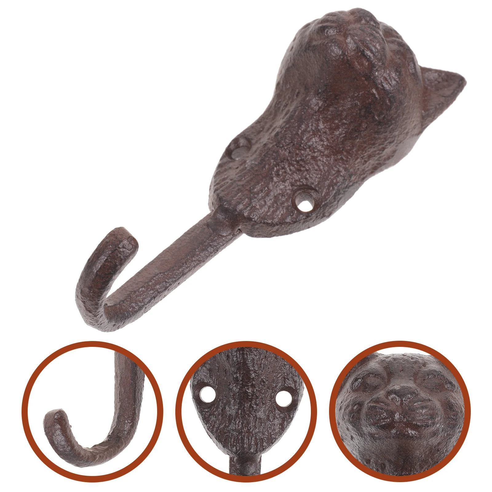 

Wall Hooks Metal Hook Cat Single Head Towel Shape Animal Rack Robe Prong Hanging Mounted Vintage Americana Coat Hanger Sculpture