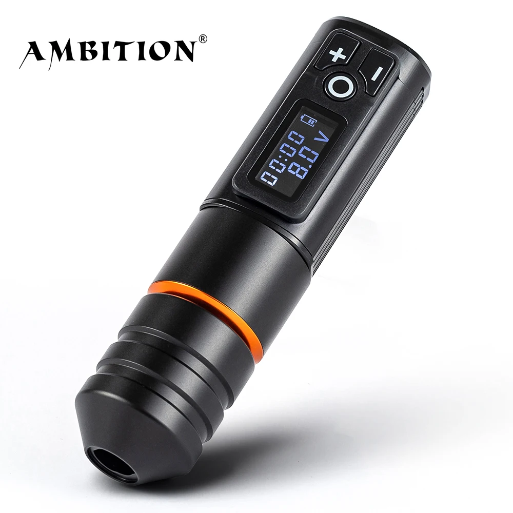 Ambition Ninja Pro Portable Wireless Tattoo Pen Machine Powerful Coreless DC Motor 2400 mAh Lithium Battery for Artist Body