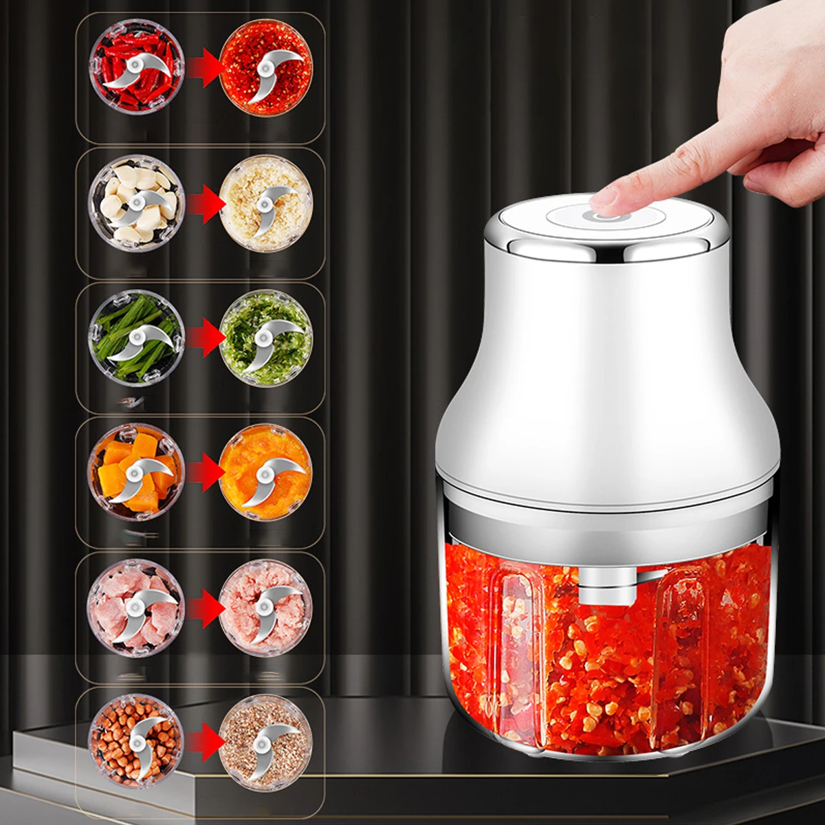 

Мини-Измельчитель чеснока Электрический с USB-зарядкой, 250 мл