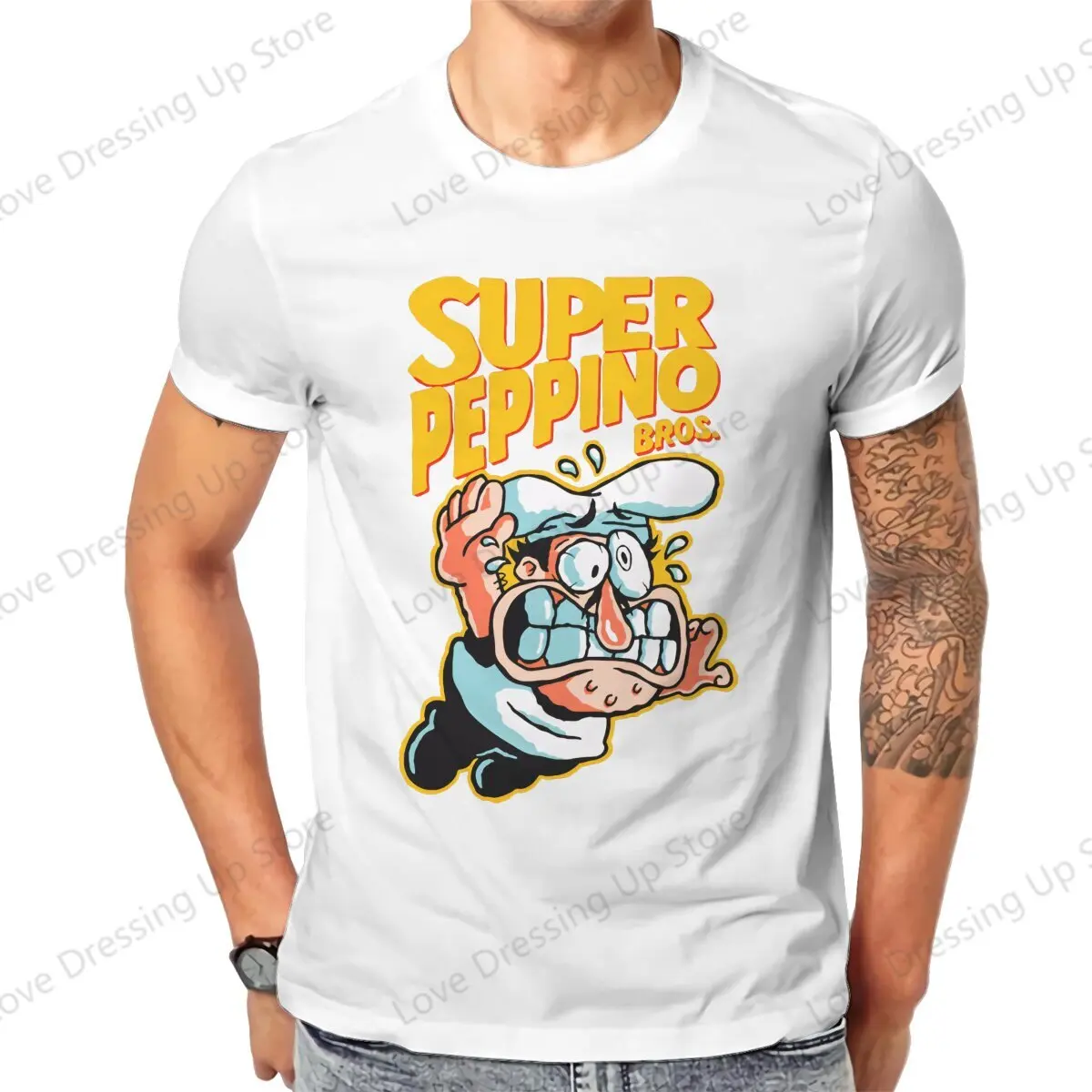 Мужская футболка Super Peppino из 100% чистого хлопка футболки с короткими рукавами