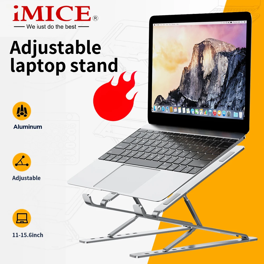 

Laptop Stand Aluminum Foldable Notebook Support Bracket Portable MacBook Pro Holder Adjustable Tablet Lap Top Base For Computer
