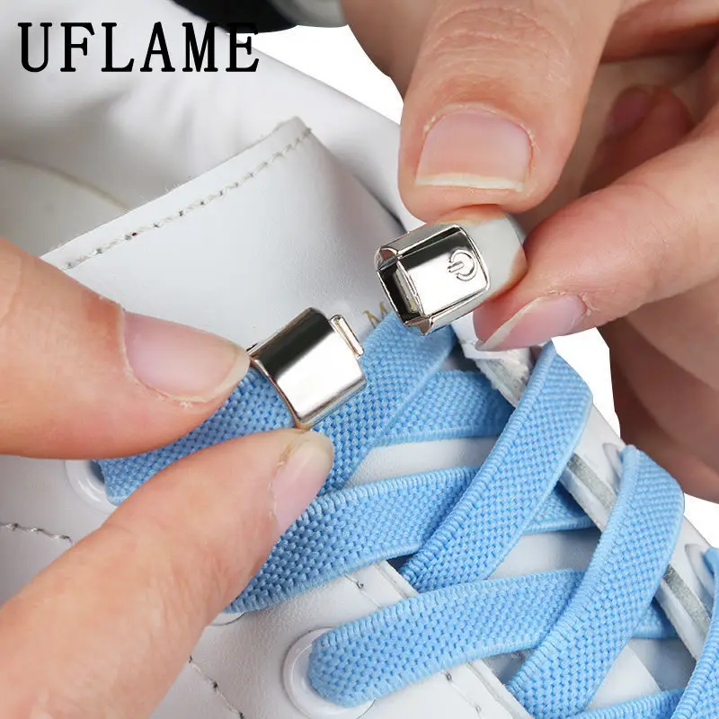 

1Pair No Tie Shoelaces Convenient Snap Button Shoe Laces Kid Adult Lazy Sneakers Shoelace 15 Colors High Elasticity Shoestrings